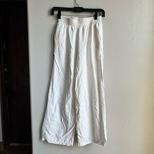 Princess Polly Cream Linen Wide Leg Pants size 2